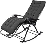 Verstellbarer klassischer Sonnenliege – tragbarer Liegestuhl mit Baumwollpolster, für den Außenbereich, Terrasse, Schaukelliege, unterstützt 200 kg, perfekt für Büro, Strand und Garten