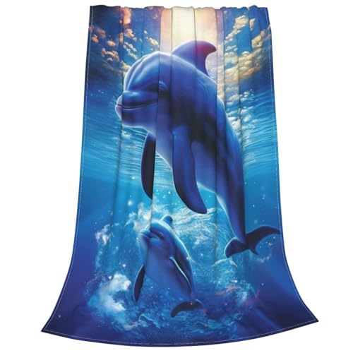 Couverture micro polaire dauphin pour vos soirées cocooning - 3