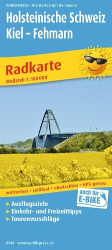 Publicpress Radkarte Holsteinische Schweiz, Kiel, Fehmarn 1:100.000: Radkarte mit Ausflugszielen, Einkehr- & Freizeittipps, wetterfest, reissfest, abwischbar, GPS-genau. 1:100000 (Radkarte: RK)