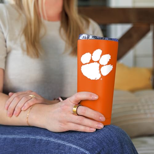 Image of Logo Brands NCAA 20 oz Powder Coat Stainless Tumbler -Double-Wall Insulated Everday Tumbler for Hot or Cold Drinks, High Lip Lid, Team Color