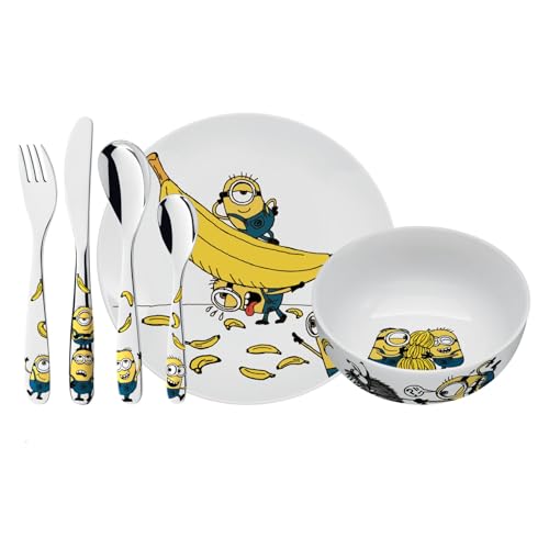 Service de table pour enfants WMF Minions 6 pièces avec gravure – vaisselle pour enfants personnalisée avec nom – cadeau pour baptême, naissance ou...