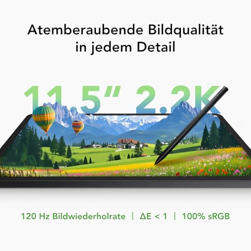 TCL NXTPAPER 11 Plus Tablet mit Flipcase & T-Pen, 11,5" 2.2K NXTPAPER 4.0 Display, KI-integriert, 256GB ROM, 8GB + 8GB RAM-Erweiterung, Android 15 3