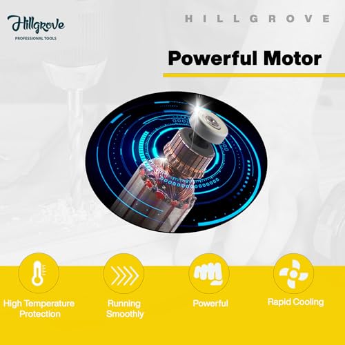 Image of Hillgrove HGCM1169M1 350W Screwdriver Electric Power Drill Machine with 9Pcs All Type Drill Bits for Making Holes in Metal /Wood /Concrete with Reverse Rotation and Variable Speed Pistol Grip