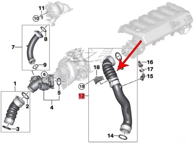 CAKERS Turbo Air Intake Hose 11618506079 for X5 E70