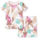 Burt's Bees Baby Baby Girls Pajamas, 2-Piece Short Sleeve Tee and Shorts, 100% Cotton, Sizes for 12 Months to 12 Years