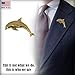 Dolphin Pin, Gold Plated, MG062, 1.5 Inches, Handmade in the USA, Bottlenose, Porpoises, Realistic, Ocean, Metal, Hat Pin, Lapel Pins, Brooch, Gift, Over 3100 Wildlife Designs.