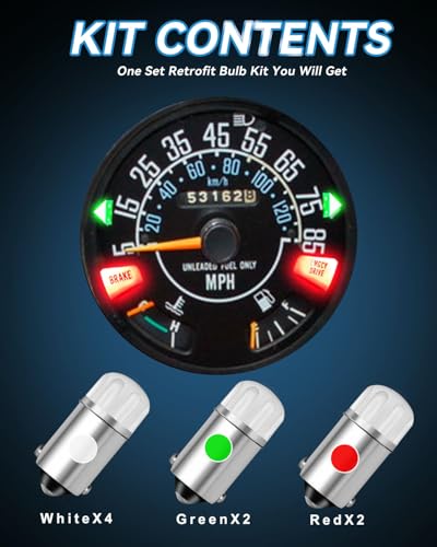 Kit de Bombillas LED para Velocímetro Jeep CJ5 CJ7 CJ8 8 piezas miniatura 5