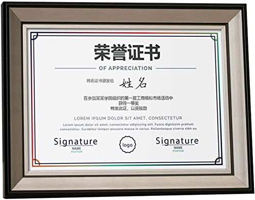 LPing Marco de Diploma, Adecuado para certificados, Diplomas, Documentos, premios y Fotos, de Pared o de pie, Marco de documento, Marco de Foto de Certificado-Silver||A3(30 * 42CM) Cover