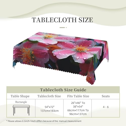 Nappe de table à fleurs de pluie pour repas jardin et cuisine - 6