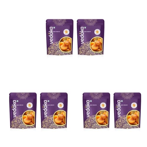 Image of Amazon Brand - Vedaka Turkish Dried Apricots 1Kg | Jumbo Size Seedless Khumani | Juicy And Tangy Dehydrated Fruit | Pack Of 6, Each 500G