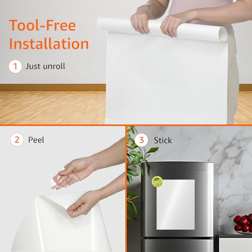 Image of Amazon Basics Dry Erase Writing Surface | Whiteboard Sticker | Super Sticky, Removes Without Residue | for Professionals & Work from Home | 3ft x 2ft, White