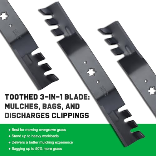 Image of Grasscool 942-04053C Mower Blades for Cub Cadet 50 Inch Zero Turn Cutting Deck Mowers Replace 742-04053c