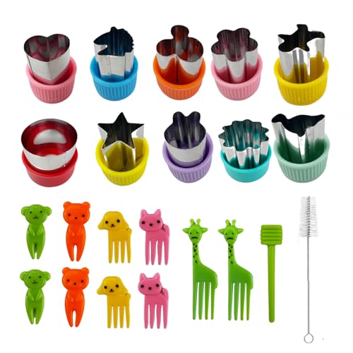 VELLUSTRA Juego de 48 Cortadores de Galletas, Cortadoras de pan y duras para Niños, Cortadoras de Pan para Niños, Kitsde Sándwiches, Sushi, Frutas, Pasteles, Accesorios para Galletas