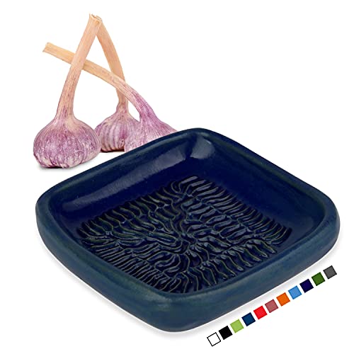 Original rallador de ajos, jengibre, rallador de nuez moscada, hecho a mano en Finlandia (azul)