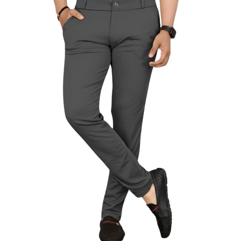hhonestbaby Mens Regular Fit (Dark Grey-30) Trouser for Daily & Office Use ? Comfortable Solid Formal Pants with Classic Design, Durable Fabric and All-Day Wear Comfort-(Pack of 1)-picture-34