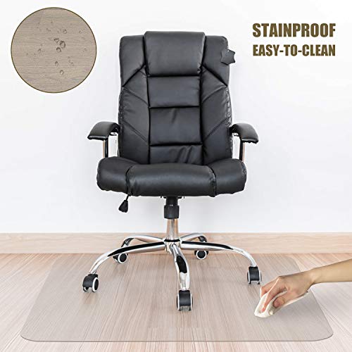 Kuyal Clear Chair Mat, Hard Floor Use, 75x120cm Transparent Office Home Floor Protector mat Chairmats (30" X 48" Rectangle)