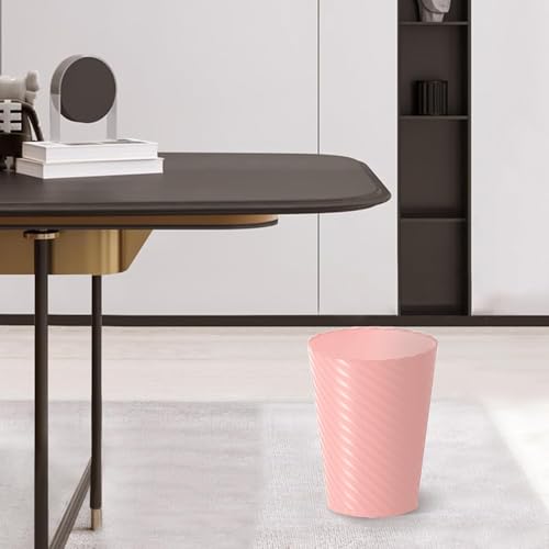 Image of Lysam Bathroom Trash Can, 3 Pack 1.8 Gallons Small Trash Can with Trash Bags, Bathroom Garbage Can, Plastic Trash Bin, Round Waste Basket for Bedroom, Office, Room (White Pink Green)