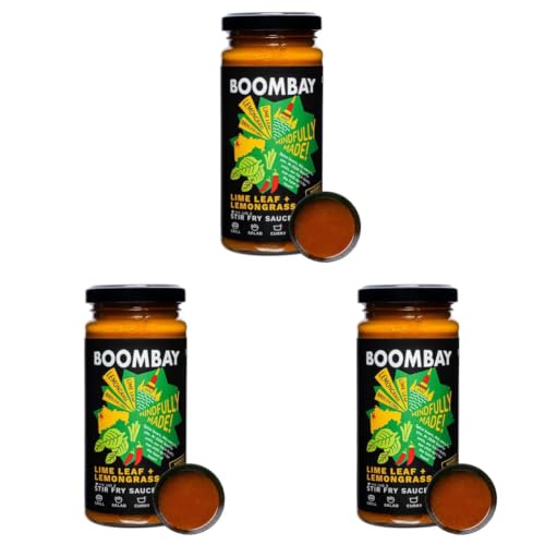 Image of BOOMBAY Thai Lemongrass & Lime Leaf Stir Fry Sauce (250g)|Asian Cooking Sauce for Noodles, Rice, Marinade, Dip for Spring Roll | Used as a Thai Curry Paste| Clean Label, Plant-Based, No Bad Oils
