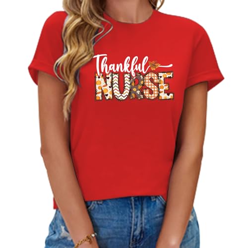 Image of Women Nurse Shirts Nursing Life Letter Short Sleeve Register Nurses Inspirational Tee