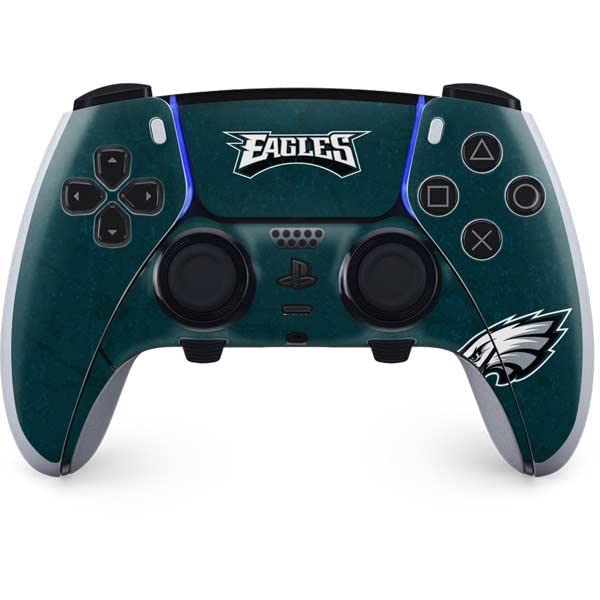 Skinit Decal Gaming Skin Compatible with PS5 DualSense Edge Pro Controller - Officially Licensed NFL Philadelphia Eagles Distressed Design