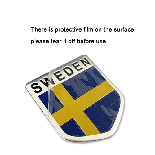 Image of 1Pc Swedish Flag Car Stickers Sweden Flags Aluminium Car Decals Logo 1.97inch Auto Body Emblem Badge Decal Bumper Stickers for Cars Truck for SAAB