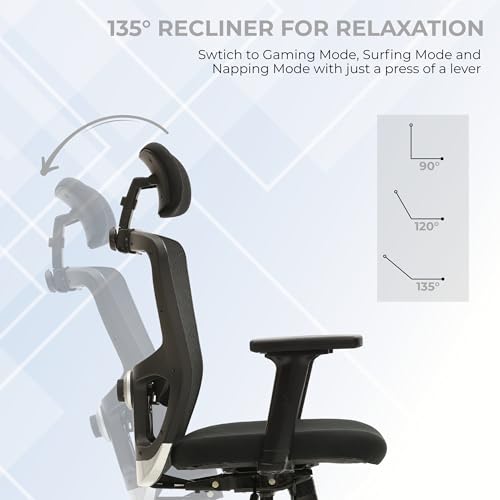 Image of Urban Pro Ergonomic Office Chair for Work | Multi-Lock | 3 Year Warranty | 2D Armrest | Adjustable Lumbar (2D Armrest, Multi Lock)