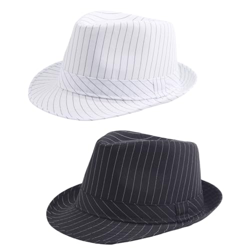 Sombrero Fedora Rayado Estilo Antiguo Unisex miniatura 5