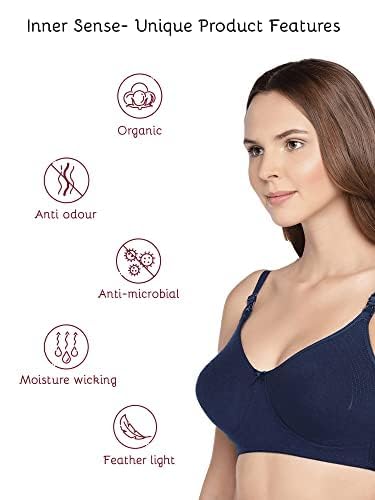 Image of Inner Sense Organic Cotton Bamboo Feeding Bra for Women Full Coverage I Non Padded Encircled Nursing Bra for Women with Side Support and Wirefree Design (Combo Pack)