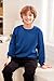 Child Boys Fall Geometric Texture Fashion Sweatshirts Ribbed Crew Neck Pullover Blue 9-10 Years