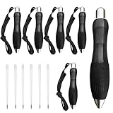 lyforx Big Fat Pens (12 Pack) Aids Writing For Tremor, Arthritis, Parkinson, Handicap, Carpal Tunnel Large Wide Grip Pen Retractable Ballpoint Pens (6 Pens + 6 Extra Refills)(Black)