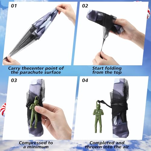 Yunsailing 25 Pcs Parachute Toys, Mini Army Men Parachute Toys for Kids, Flying Throwing Gifts Bulk for Easter Christmas Kids School Outdoor, No Battery Nor Assembly Required Gifts (Army Colors)