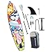 SM SunniMix Inflatable Surfing Board Surfboard with Pump Comfortable Paddleboard Board for Beginners Beach Traveling