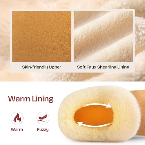 Image of EverFoams Women's Bootie Slippers Faux Fur Ladies Bedroom House Shoes with Memory Foam and Indoor Outdoor Rubber Sole