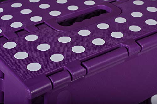 Folding Step Stool, 13 Inch - The Anti-Skid Step Stool Is Sturdy To Support Adults And Safe Enough For Kids. Opens Easy With One Flip. Great For Kitchen, Bathroom, Bedroom, Kids Or Adults. (Purple) #TOP3
