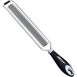 ALLTOP Lemon Zester, Hand-held Stainless Steel Food Grater,Pro Kitchen Tool for Cheese Parmesan Vegetable Ginger Garlic Nutmeg Citrus Lime Orange Chocolate Fruit – Fine Shredder