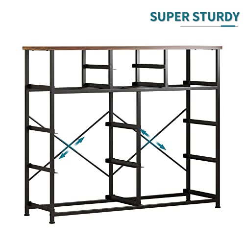 Lumtok 10-Drawer Dresser, Fabric Storage Dressers For Bedroom, Hallway, Nursery, Closets, Steel Frame, Wood Top, Easy Pull Handle (Rustic Brown) #TOP4