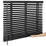 2' Cordless Wood Blinds for Indoor Windows - Horizontal Window Blinds Easy Install with Privacy Protection for Bedroom, Living Room, Office, Kitchen, 23' W x 48' H
