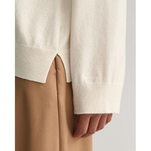 Gant Para Hombre. 87211 Jersey De Lana De Oveja Muy Fina Con Cuello Redondo Beige (L), Casual - 4