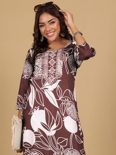 Image of Varanga Women-Gota Detailed Ethnic Floral Printed Kaftan & Trouser