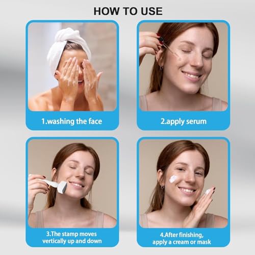 HIMART Derma Roller Kit for Skin Repair, Facial Stamp Roller, Titanium Microneedles Adjustable For Glowing Skin, Hair & Beard Growth, Safe & Effective - Derma Stamp