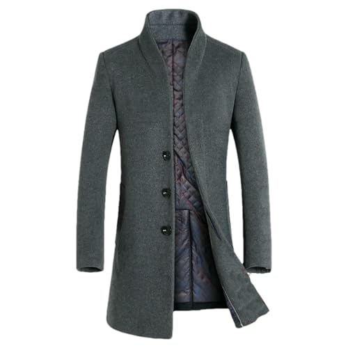 Manteau long en laine pour homme veste d'hiver matelassée coupe vent élégante