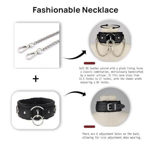 Punk choker Collar for women with O-ring Adjustable gothic Leather Choker Necklace Collar for Women2