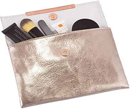 Small Rose Gold Metallic Clutch Bag For 