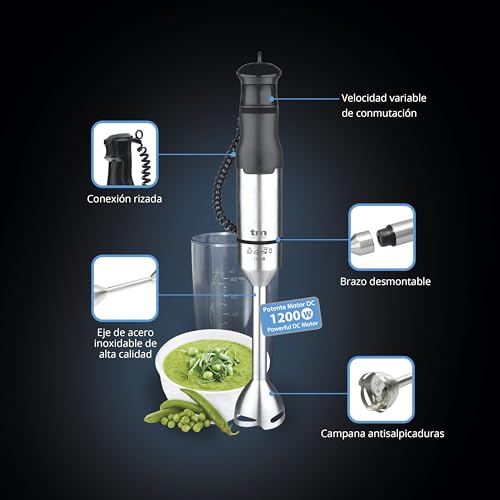 Batidora de mano 1200W TM Electron TMPBA016 con brazo de acero inoxidable 4