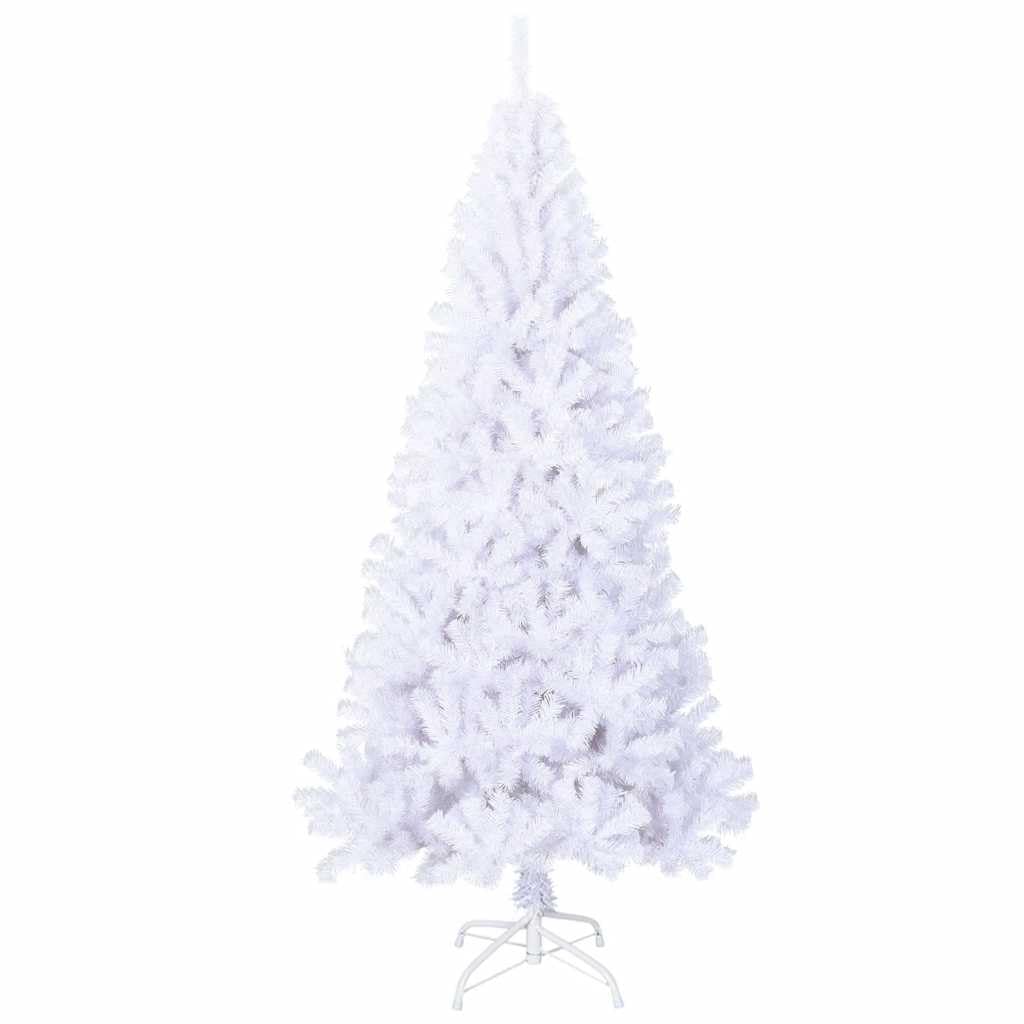 vidaXL Künstlicher Weihnachtsbaum mit Dicken Zweigen Christbaum Tannenbaum Dekobaum Kunstbaum Weihnachten Dekoration Weihnachtsdeko Weiß 180cm PVC
