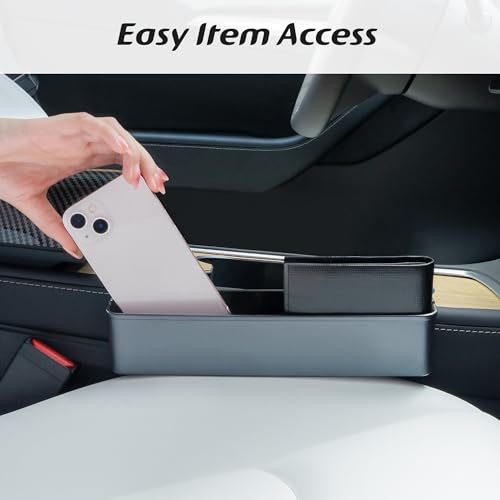 Paffenery Car Seat Gap Filler Organizer Storage Box for Car Seat Organizer Between Seats, Car Organizers and Storage Front Seat Gap, 2 Pack Universal Fit