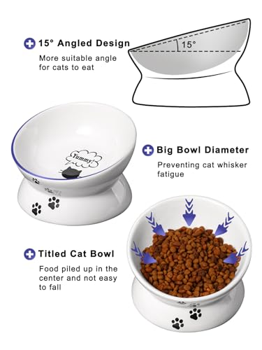 Y-YHY-Cat-Bowl-Anti-Vomiting-Raised-Cat-Food-Bowls-Tilted-Elevated-Cat-Bowl-Ceramic-Pet-Food-Bowl-for-Flat-Faced-Cats-Small-Dogs-Protect-Pets-Spine-Dishwasher-Safe Y YHY Cat Bowl Anti Vomiting, Raised Cat Food Bowls, Tilted Elevated Cat Bowl, Ceramic Pet Food Bowl for Flat Faced Cats, Small Dogs, Protect Pet's Spine, Dishwasher Safe - Image 3