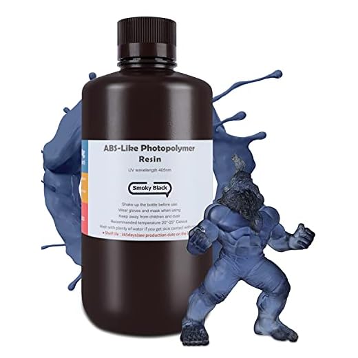 ELEGOO 3D Resina ABS-Like Negro Ahumado 1KG, Resina UV, Impresora 3D Resina Rápida, Resina 405nm para Impresora LCD Fotopolímero Curado UV Resina