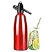 iLH Soda Sifone Crystal Sparkling Water Maker Soda Maker per l'aggiunta Individuale di Acido carbonico nell'Acqua del Rubinetto Caricatore di CO2 Standard (Non Incluso), 1L,Red