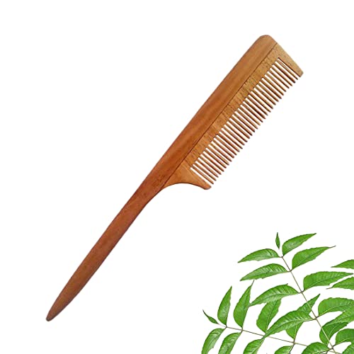 Image of TRESSENCE Organic Neem Wood Anti Dandruff Hair Comb Combo (pack of 4) Natural & Eco-Friendly | Hair Styling Comb with Fine & Wide Teeth Comb | Made in India